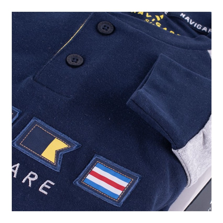 Navigare Pigiama Uomo Invernale Caldo Cotone Interlock Blu Navy 2141339 (XXL