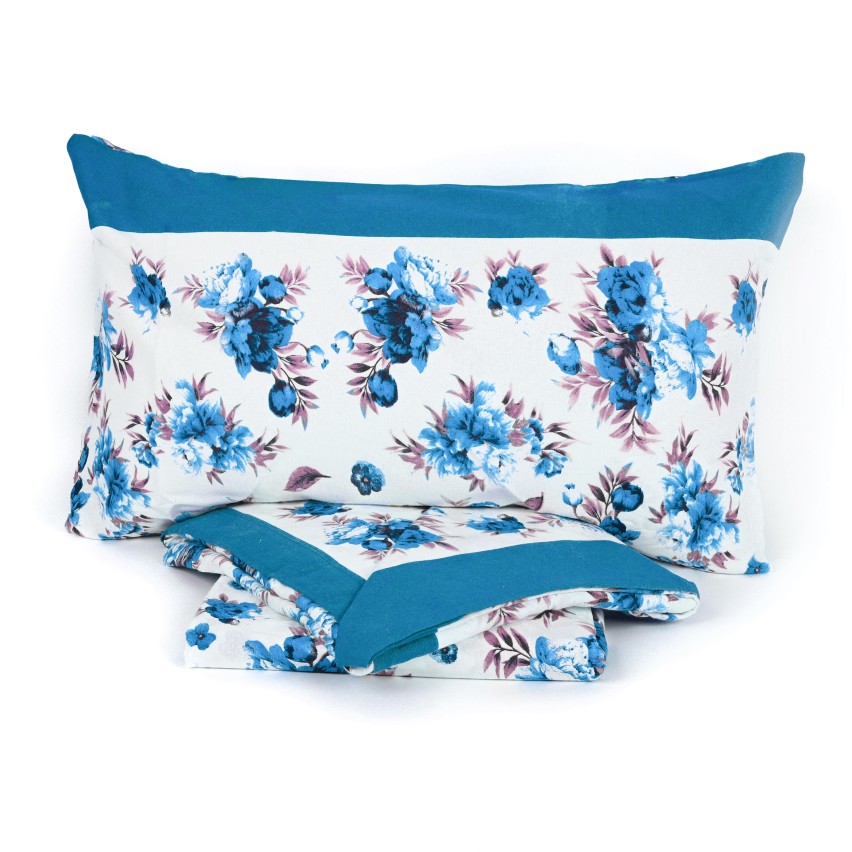 Completo Letto Matrimoniale ELVIRA AFFRESCO BLU | Morbida Microfibra, Lenzuola Maxi, Non Si Stira - 5