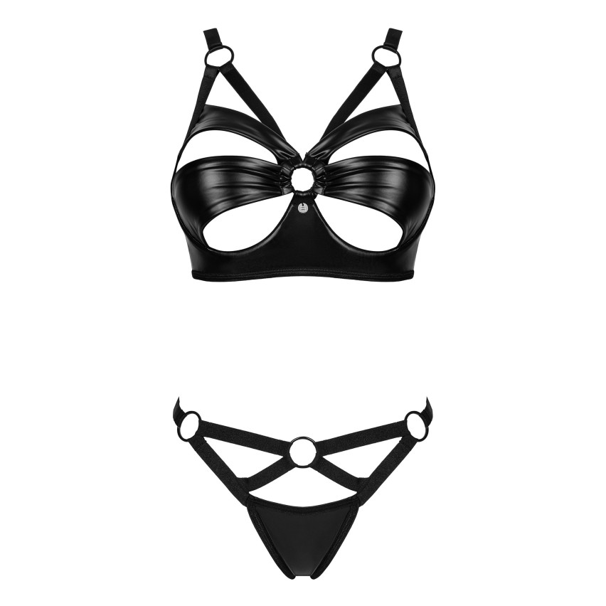 Set reggiseno con ferretto + perizoma ecopelle Obsessive Armares