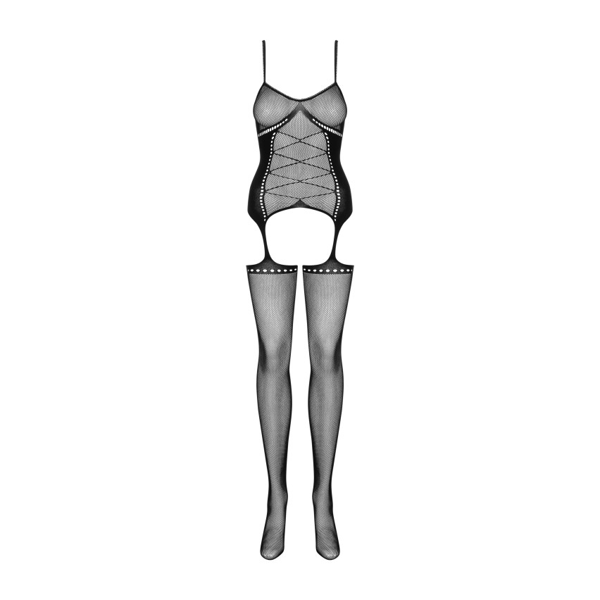 Bodystocking tutina sexy a rete Obsessive G314 cavallo aperto