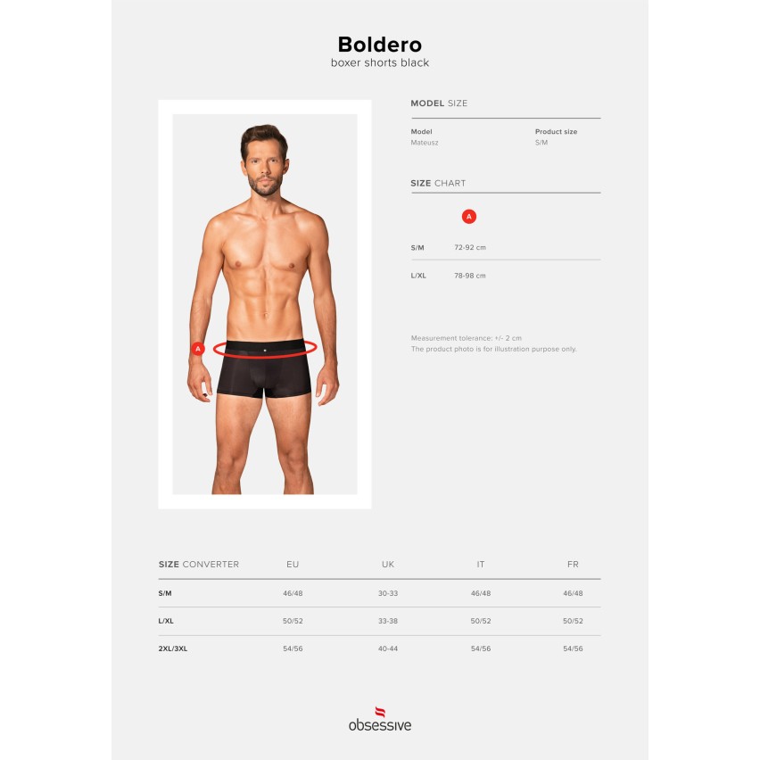 Boxer shorts uomo nero microfibra intimo sexy Boldero Obsessive