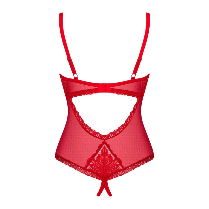 Body rosso cavallo aperto in pizzo senza ferretto Obsessive Chilisa