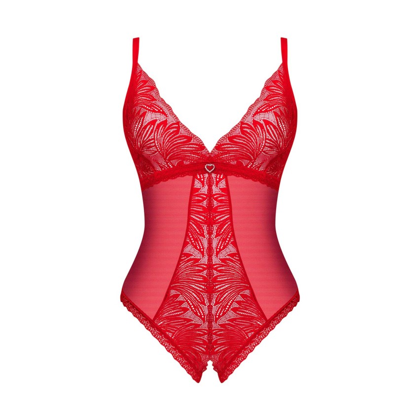 Body rosso cavallo aperto in pizzo senza ferretto Obsessive Chilisa