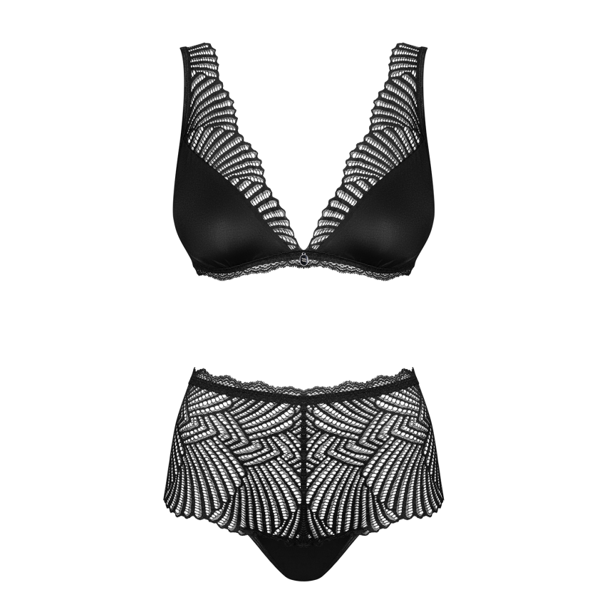 Coordinato reggiseno + slip vita alta pizzo Obsessive Klarita 2 pezzi