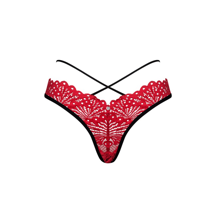 Perizoma filo rosso pizzo Obsessive Mettia thong