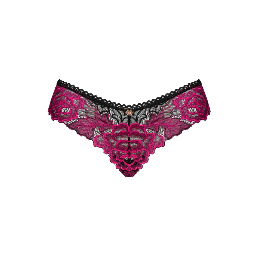 Sexy panties in pizzo nero e fucsia Obsessive Rosenty 