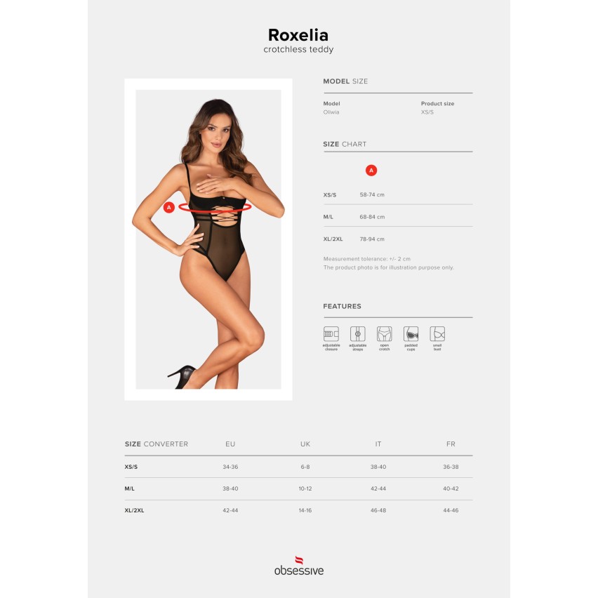 Body sexy hot seno scoperto cavallo aperto teddy Obsessive Roxelia