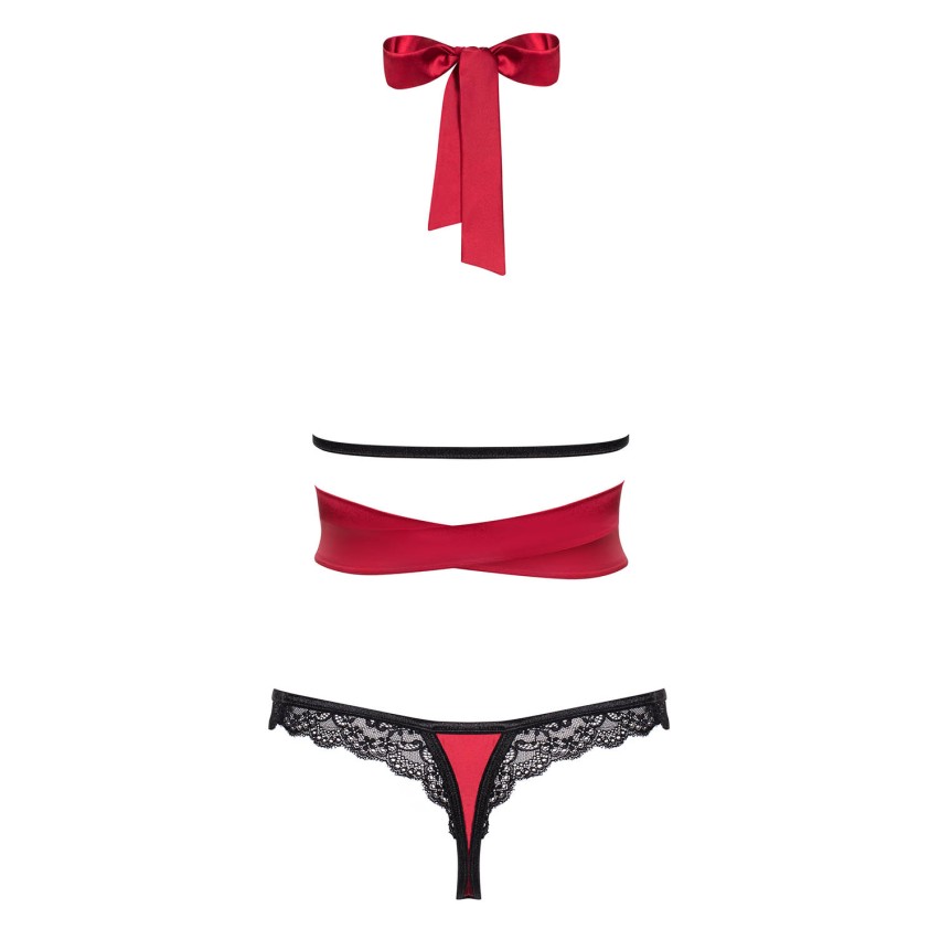 Set Obsessive Sensuelia 2 pezzi rosso raso e pizzo