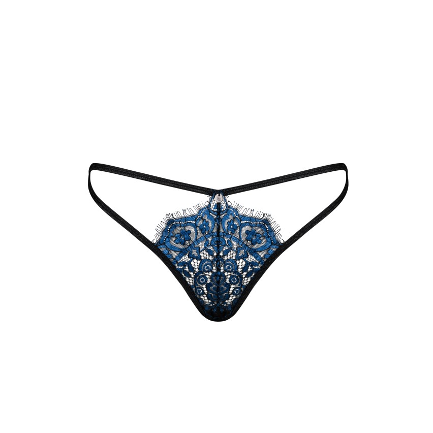 Perizoma sexy pizzo blu Obsessive Yassmyne thong