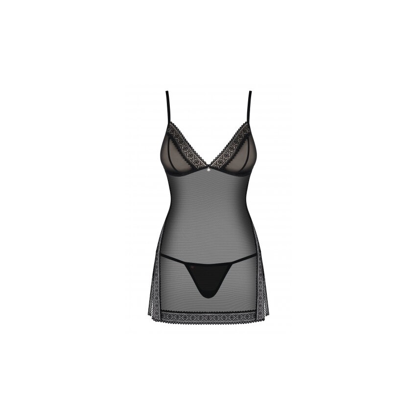 Sexy Chemise e thong 862-che-1 Obsessive tulle e pizzo