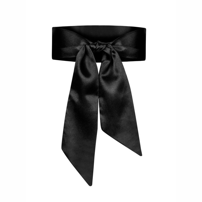 Benda lucida nera Obsessive Blindfold black tessuto setoso