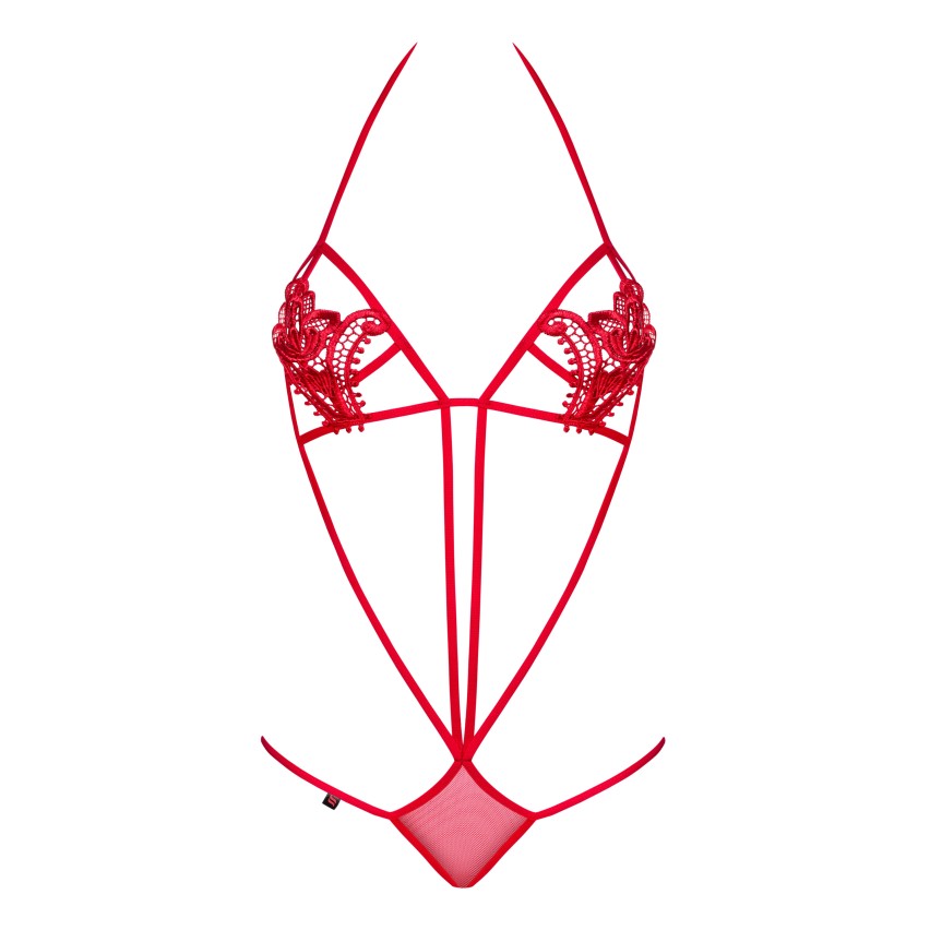 Body donna super sexy rosso Luiza a perizoma Obsessive