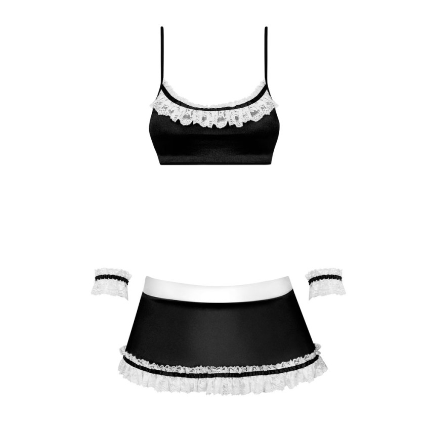 Completino sexy cameriera Obsessive maid in microfibra