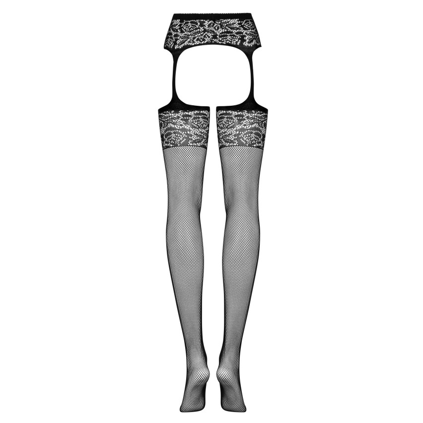 Sexy collant calze e reggicalze Obsessive aperto S500