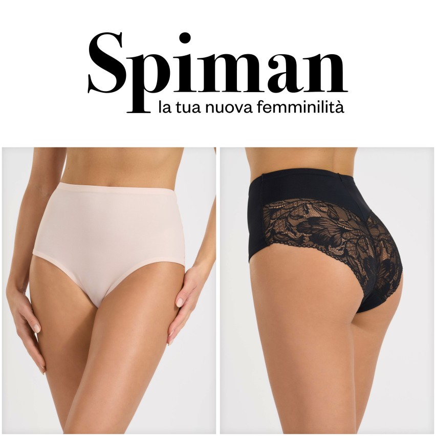 Guaina vita alta donna Spiman Leila contenitiva microfibra e pizzo