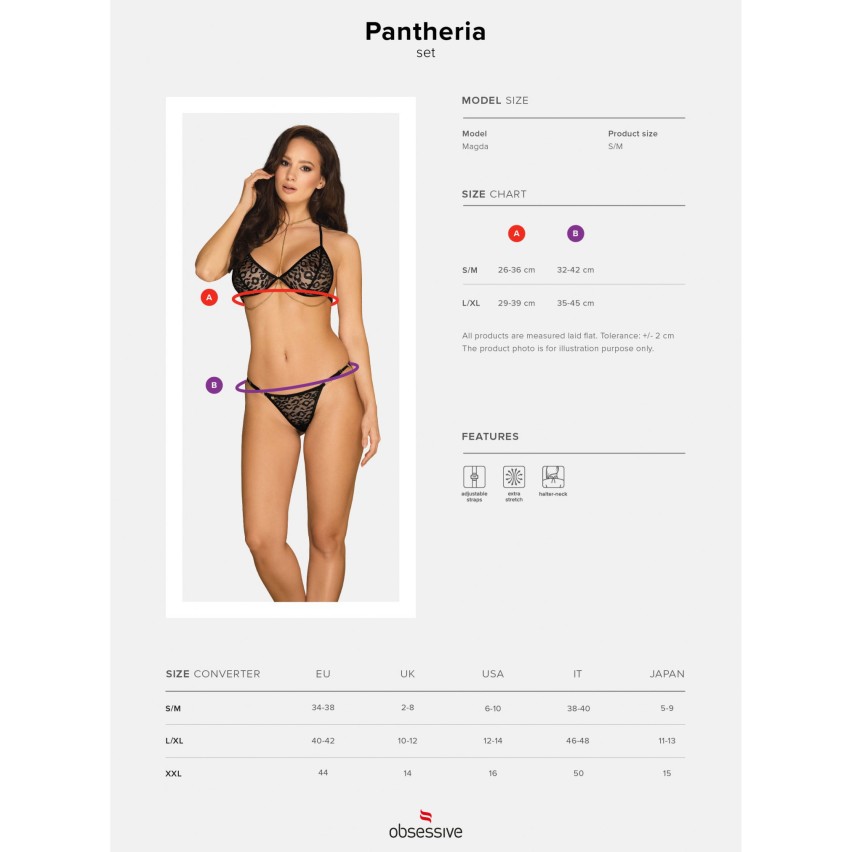Sexy set reggiseno + perizoma Obsessive Pantheria 2 pcs catene