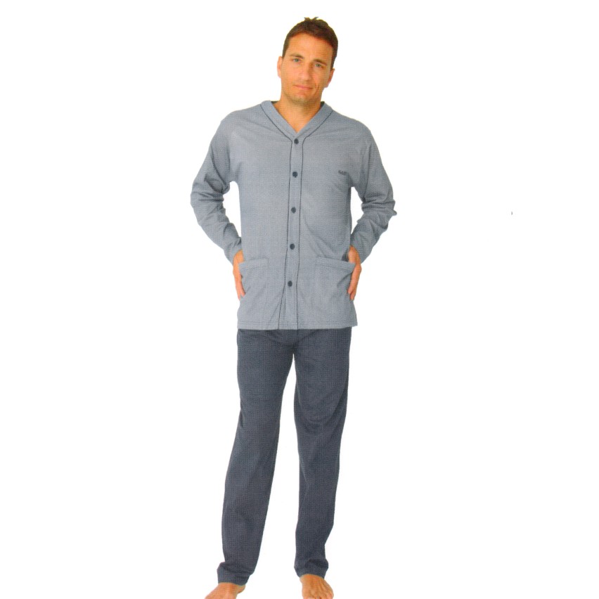 Il Granchio Pigiama Corto Uomo In Cotone Jersey, Blu, Modello GP1073-C