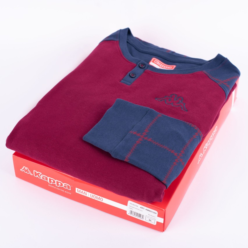 Pigiama uomo Lotto LP4064 in caldo cotone con polsini grigio