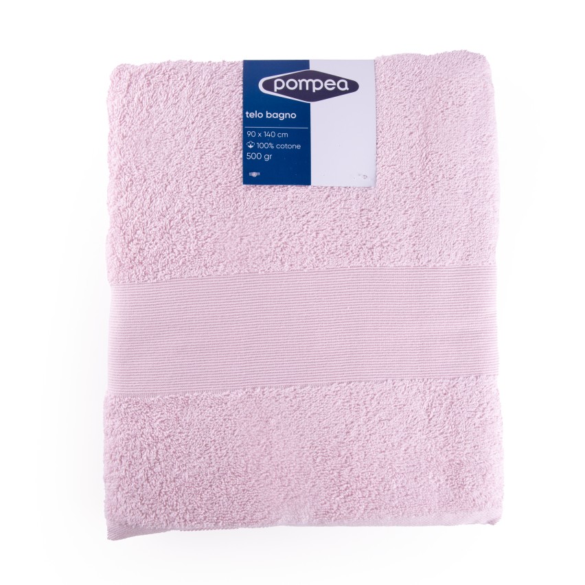 Telo bagno Pompea 90*140 cm in cotone 500 gr. rosa