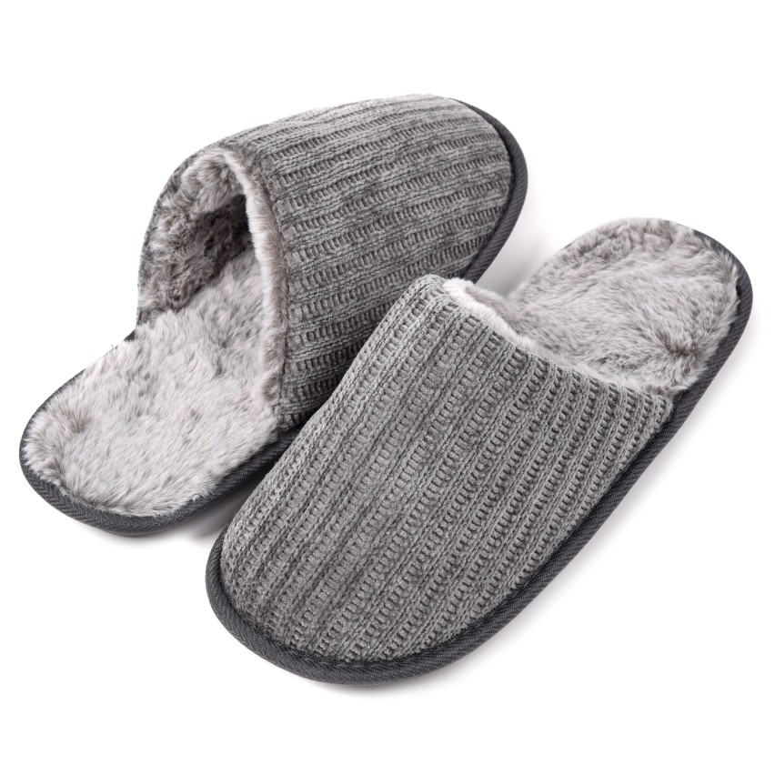 Pantofole uomo invernali antiscivolo calde ciniglia Preziosa 0022 grigio