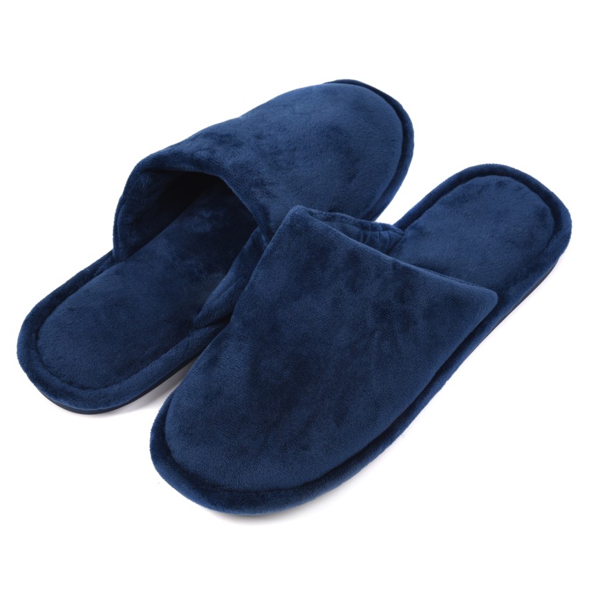 Pantofole uomo invernali antiscivolo calde velluto liscio Preziosa 0023 blu