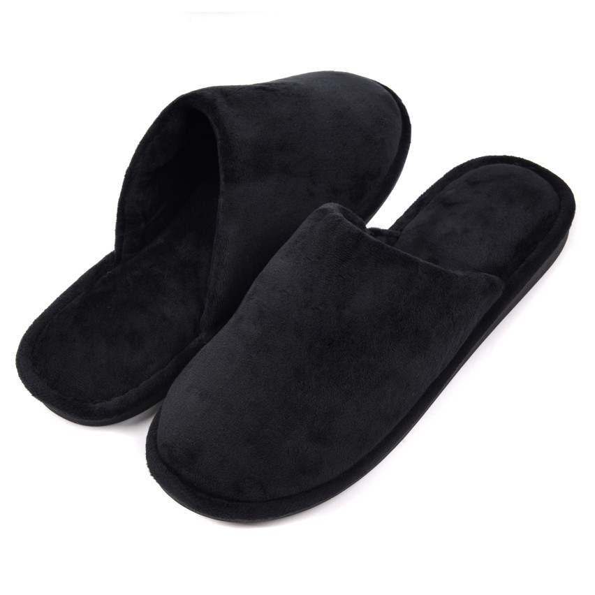 Pantofole uomo invernali antiscivolo calde velluto liscio Preziosa 0023  nero