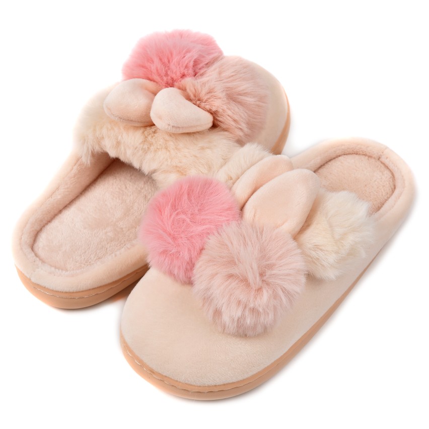 Pantofole bambina invernali antiscivolo calde Preziosa 0094 coniglietto beige