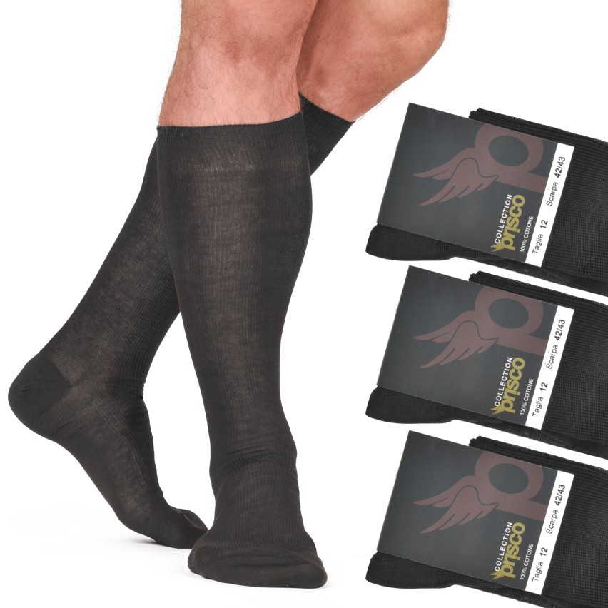 Calze Uomo 100% Cotone Filo Di Scozia Lungo Costina 103DC/FRANCESE - Calze Uomo