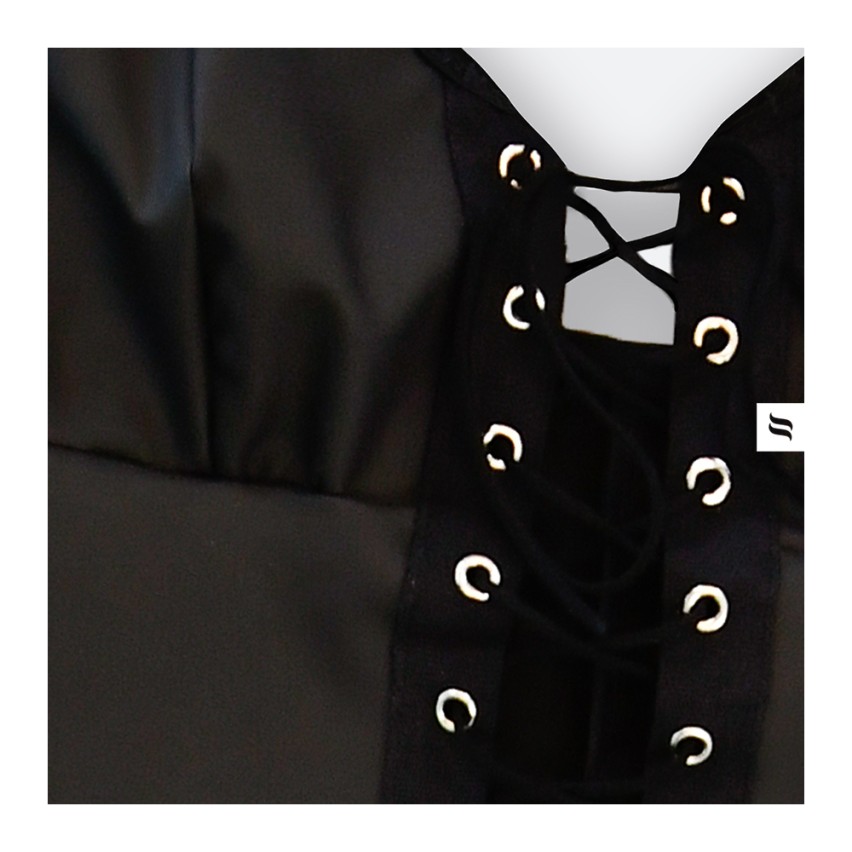 Sexy mini dress + perizoma a rete Obsessive Redella chemise e thong sottoveste 