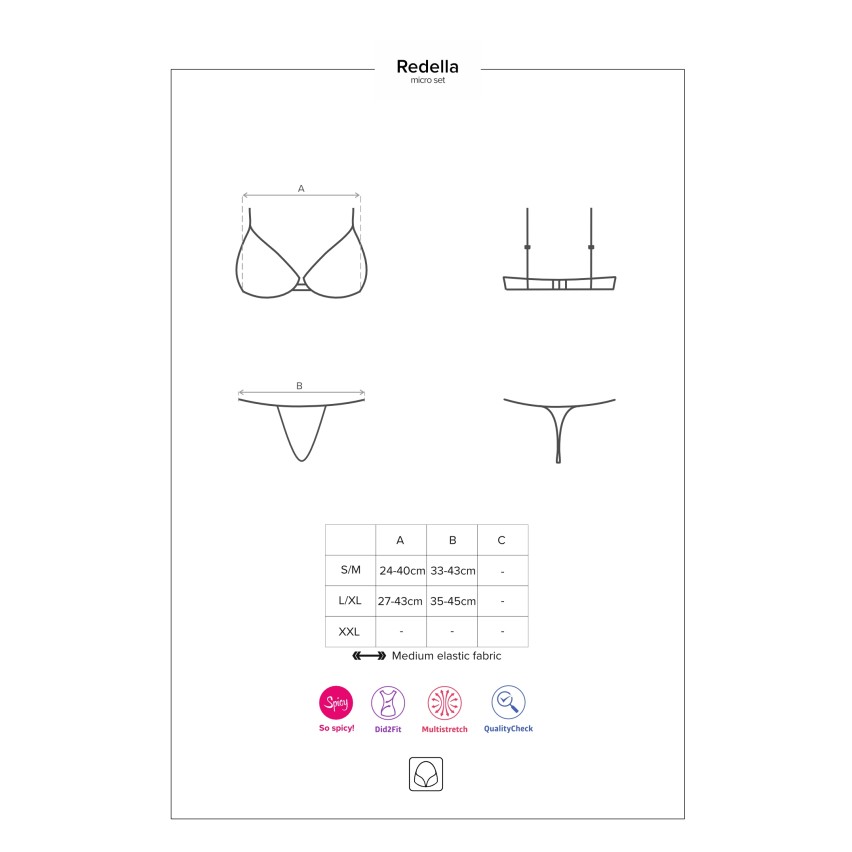 Sexy coordinato reggiseno + perizoma Obsessive redella