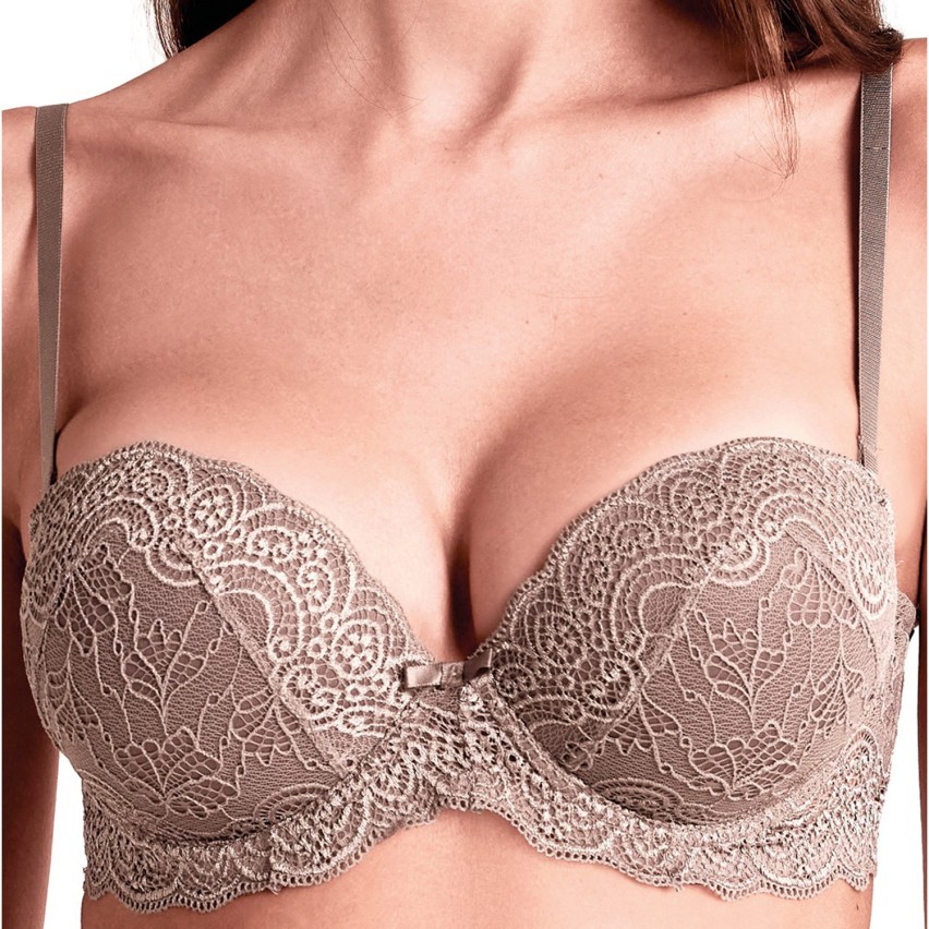 Reggiseno fascia super push up Lormar double extra pizzo