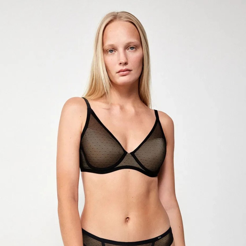 Reggiseno bralette tulle a pois con ferretto Gisela 10051
