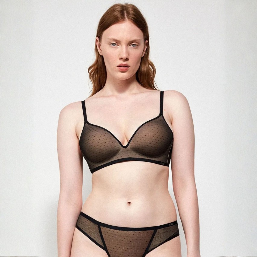 Reggiseno senza ferretto tulle a pois Gisela 10044