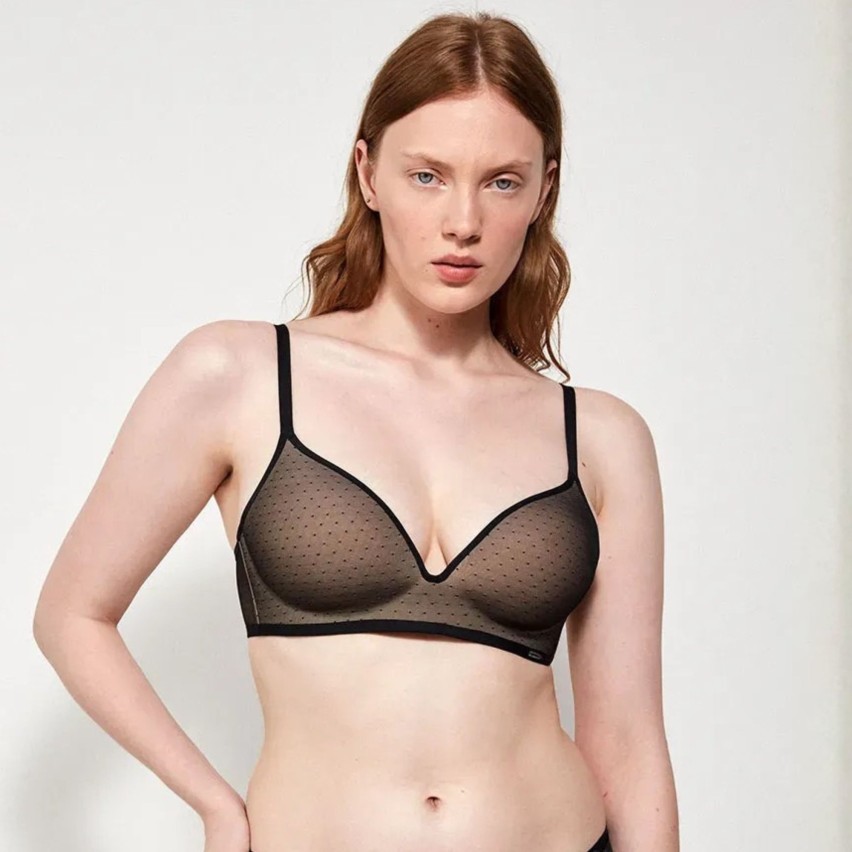 Reggiseno senza ferretto tulle a pois Gisela 10044