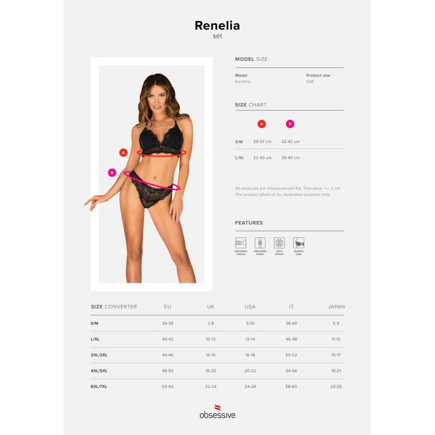 Completino intimo 2 pcs set sexy in pizzo Obsessive Renelia 