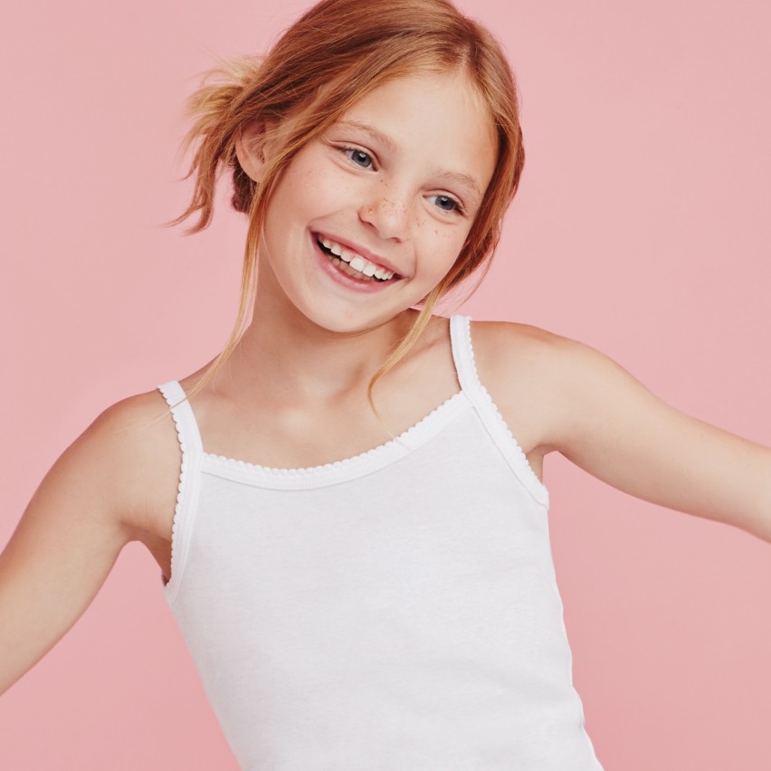Canottiere bimba Ellepi 8228 cotone bretellina 3 pz