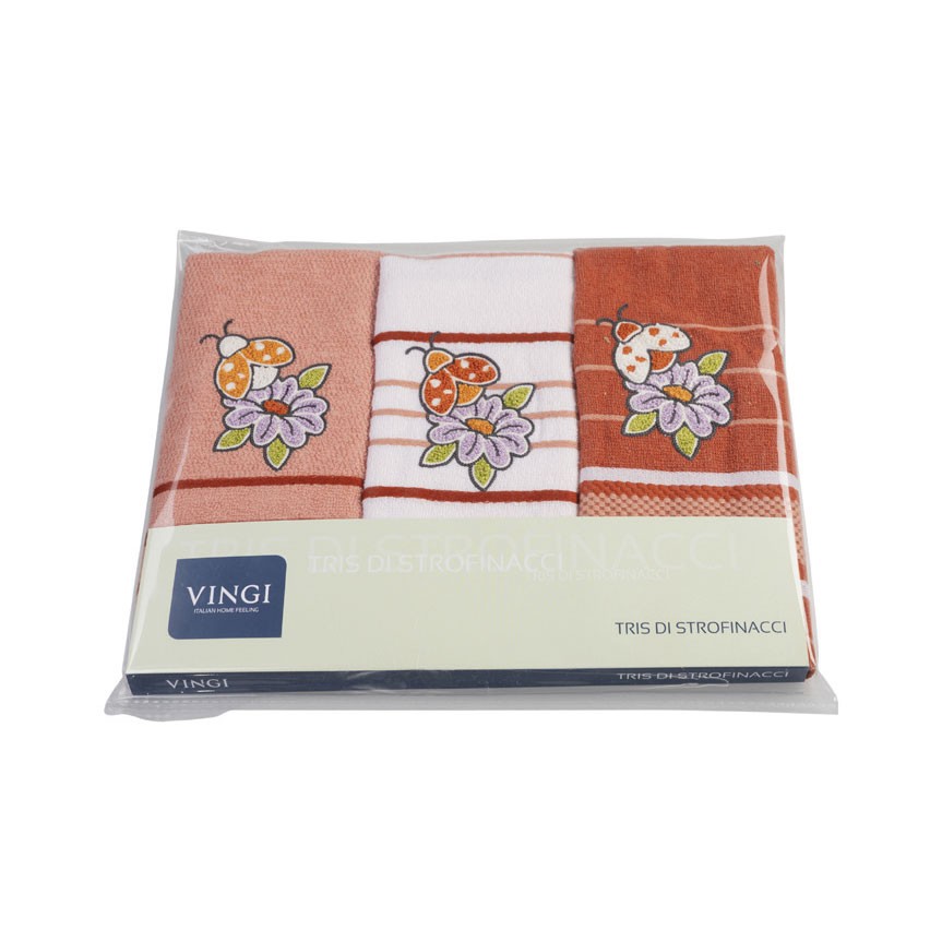 COUNTRI Strofinacci In Spugna 100% Cotone – 6 Pezzi 50x70 Cm – Con Passante Per Appendere
