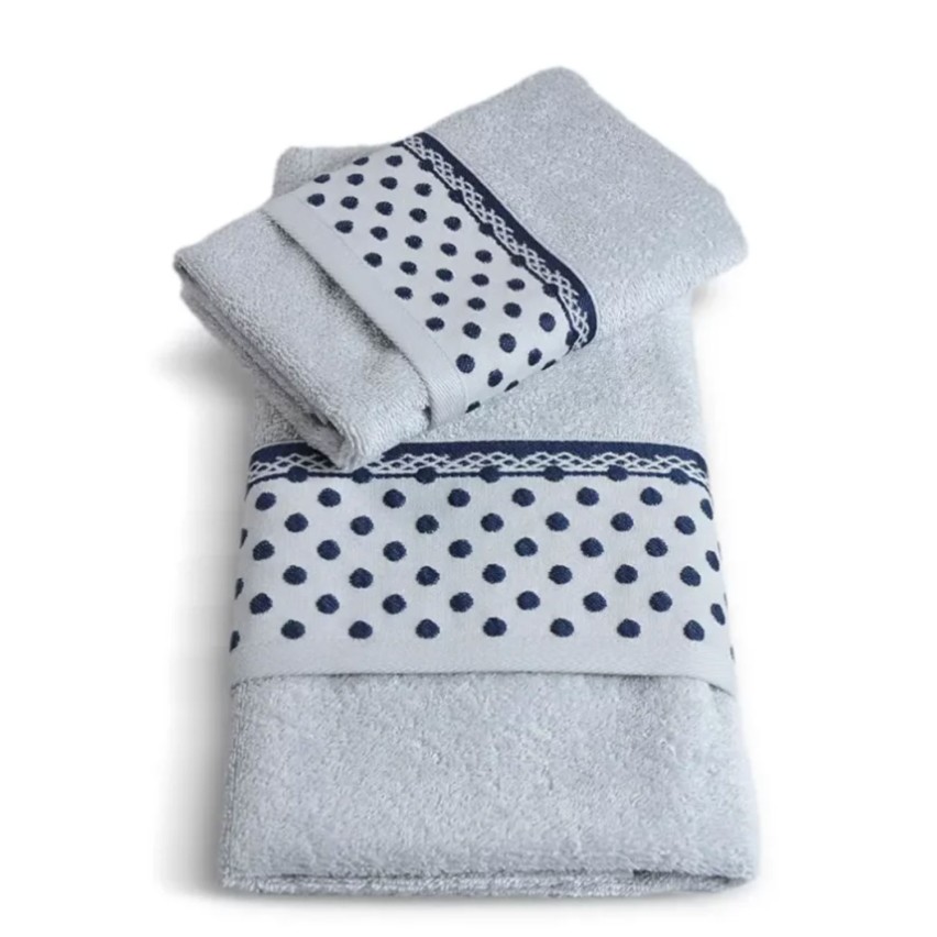 Vingi set asciugamani viso + ospite Sabrina cotone pois