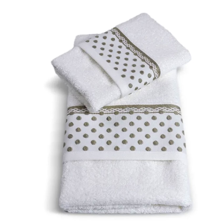 Vingi set asciugamani viso + ospite Sabrina cotone pois