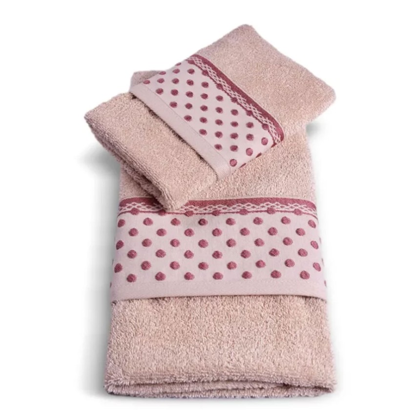 Vingi set asciugamani viso + ospite Sabrina cotone pois
