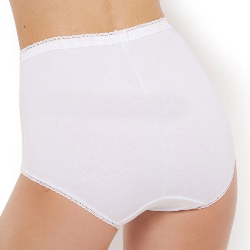 Slip donna maxi vita alta Playtex p00bu cotone e pizzo 