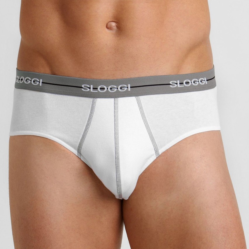 Slip uomo Sloggi midi start bi pack bianco / nero 2 pezzi 