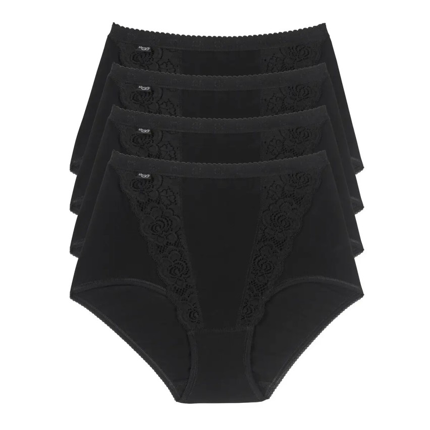 Slip donna Sloggi maxi chic cotone e pizzo 4 pezzi