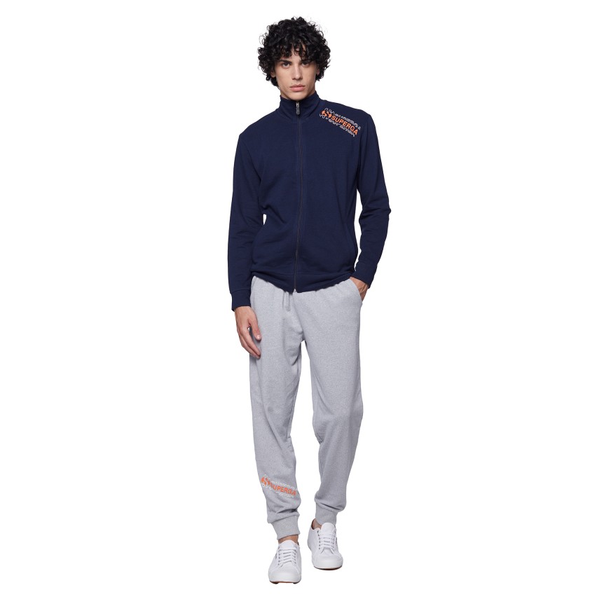 Tuta uomo primaverile in cotone elasticizzato con zip Superga SMS25610