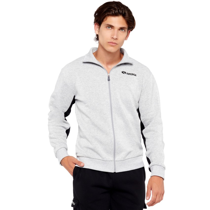 Tuta uomo felpata con zip pantalone cargo Superga SMW23152