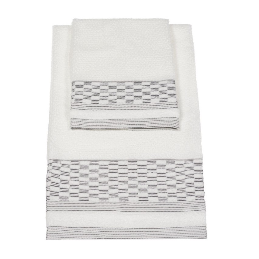 Vingi set asciugamani viso + ospite cotone Sophia bianco