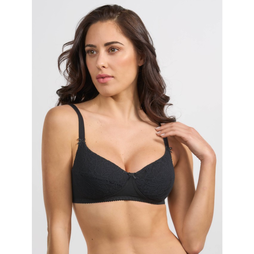 Reggiseno Spiman 331 senza ferretto cotone elasticizzato e pizzo