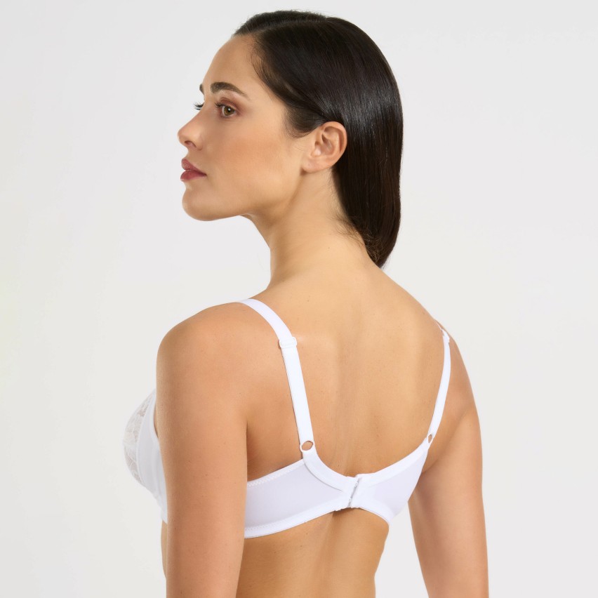 ARIS Reggiseno Morbido In Microfibra E Pizzo Elasticizzato – Coppe Rinforzate, Colori Bianco E Nero