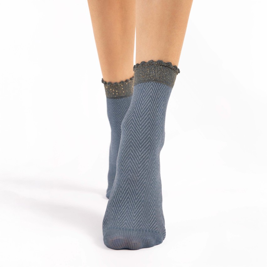 Calze donna fantasia geometrica 40 denari Fiore Spina