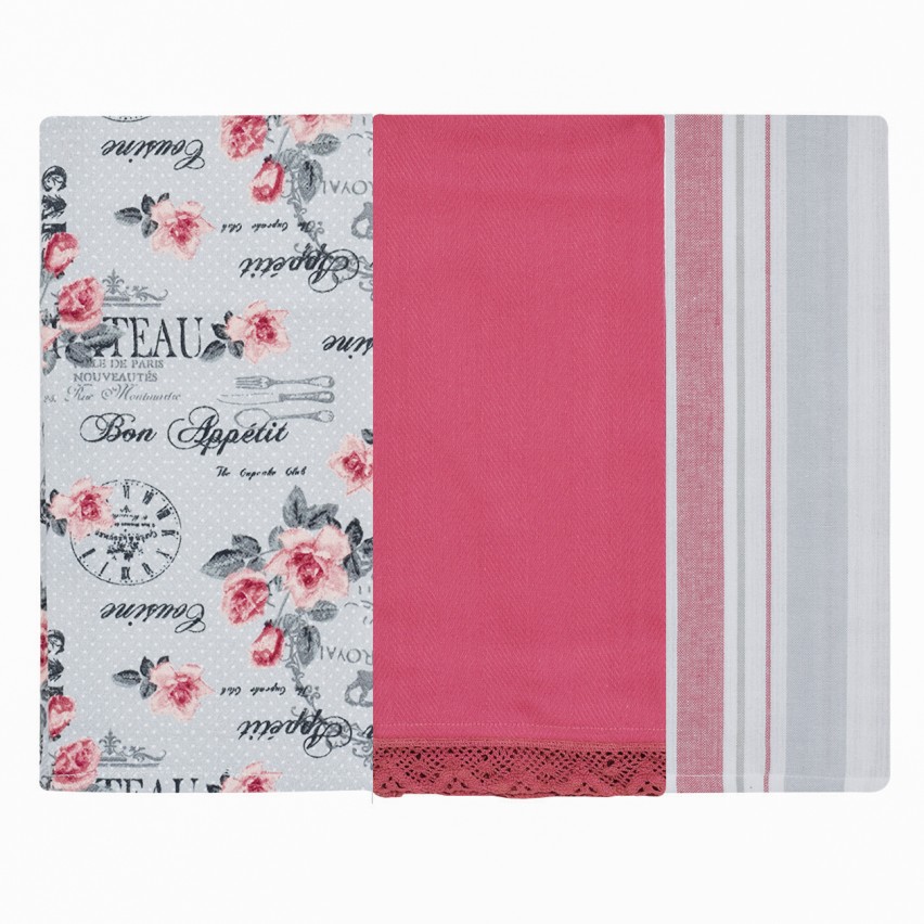 Strofinacci da cucina cotone Preziosa Calisè 3 pezzi-G